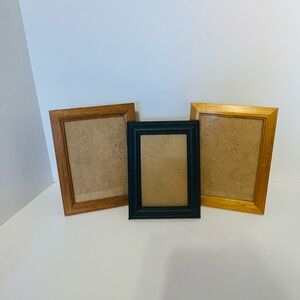 Set of 3 Standing Picture Frame Bundle Wood Two 5x7 One 4x6 Nautical Beach Moody